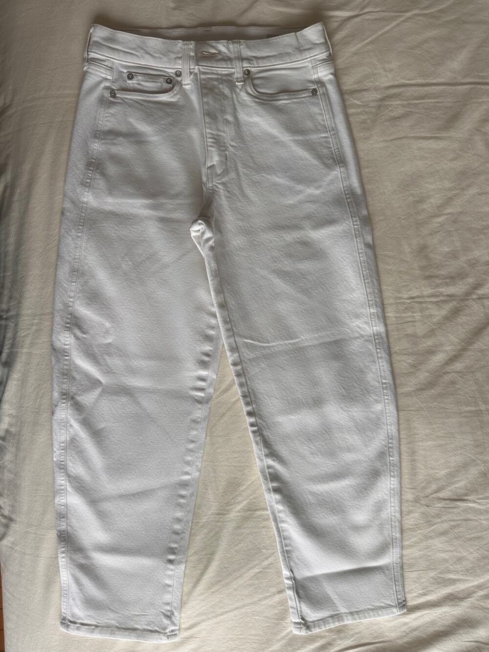 AYR The Knockout Barrel Leg Jean Creme Soda Cream High Rise 26
